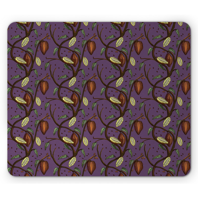 Cocoa Beans on Tree Branches Mouse Pad