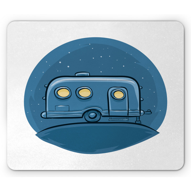 Cartoon Trailer at Night Stars Mouse Pad