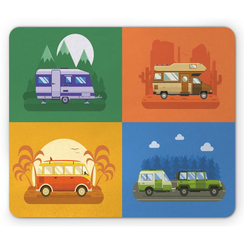 Touristic Camp Areas Colorful Mouse Pad