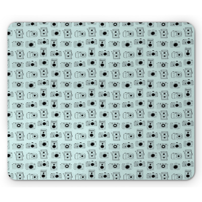 Vintage Style Design on Blue Mouse Pad