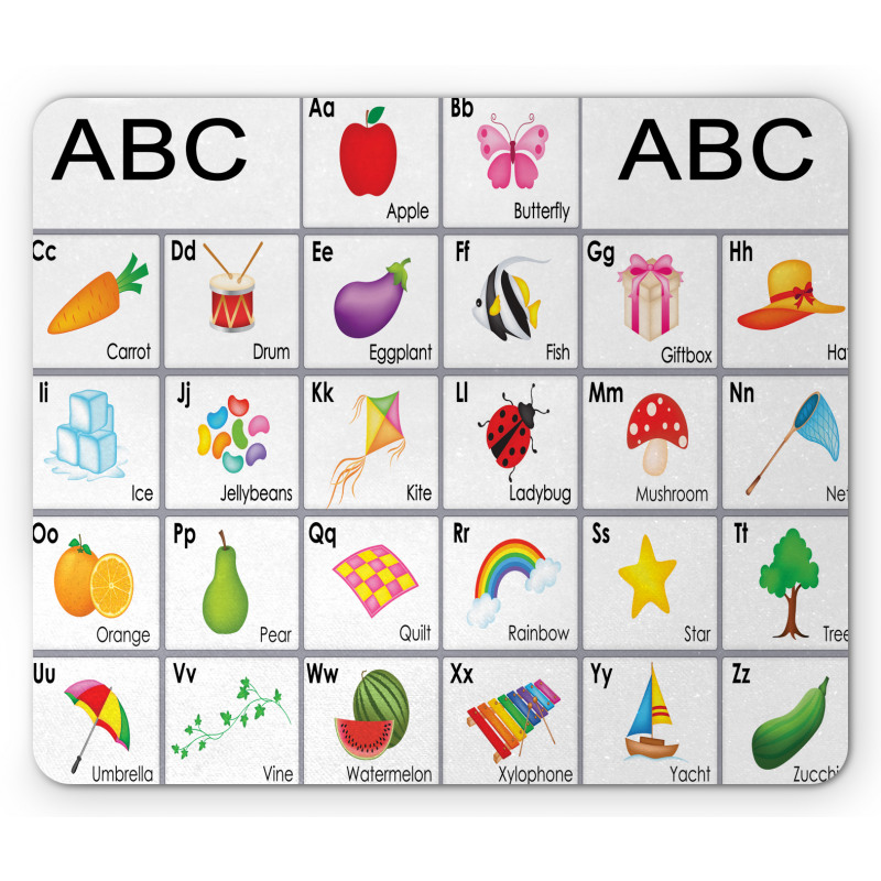 Squares with Letters Kids Mouse Pad