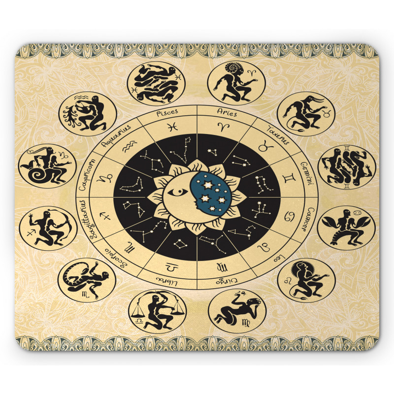 Mystic Horoscope Wheel Art Mouse Pad