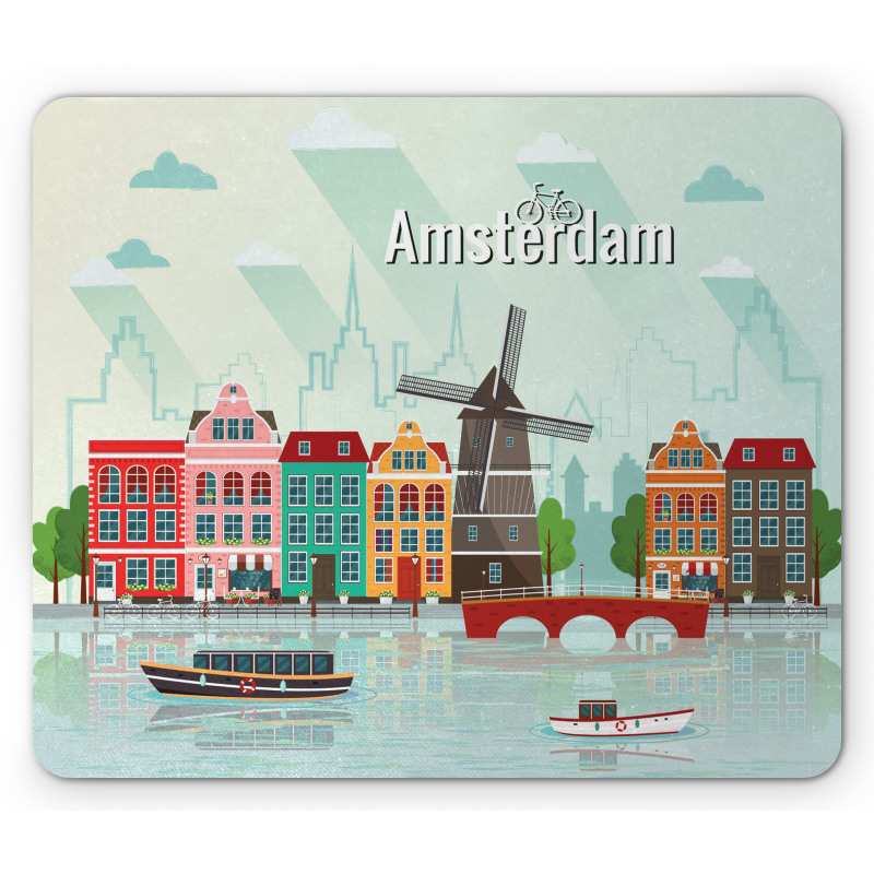 Colorful Houses Waterside Mouse Pad