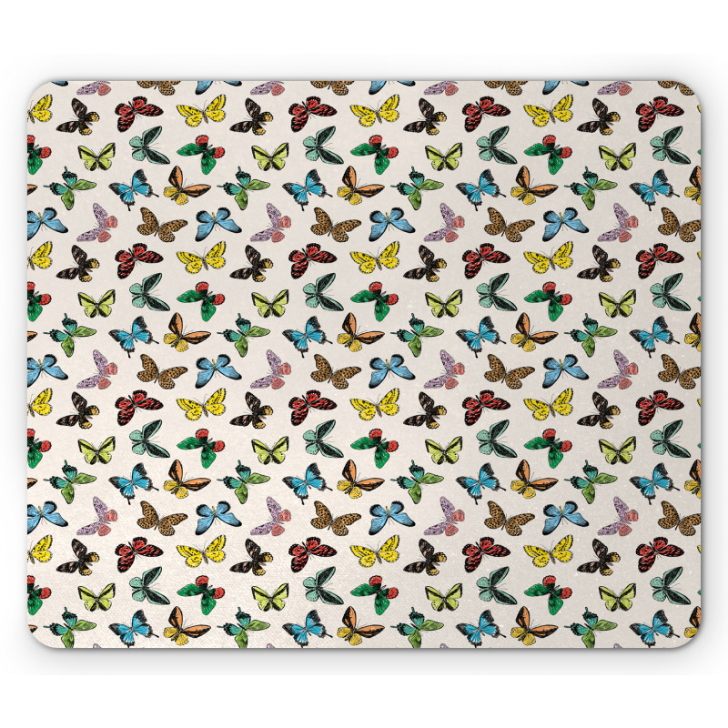 Colorful Butterflies Fun Mouse Pad