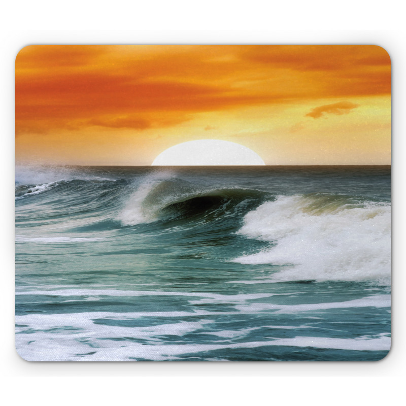 Sunset over Wavy Ocean Mouse Pad