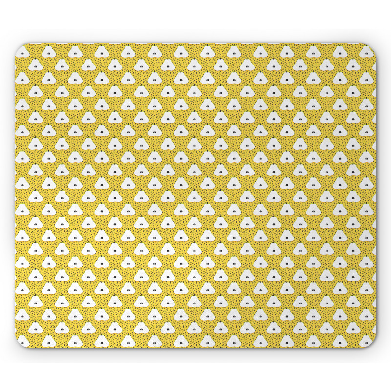 Halved Fruit Motifs with Dots Mouse Pad