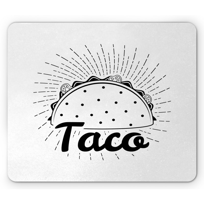 Mexican Taco Typography Art Mouse Pad