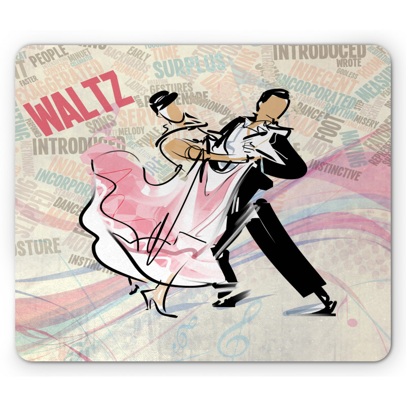 Romantic Dancing Couple Words Mouse Pad