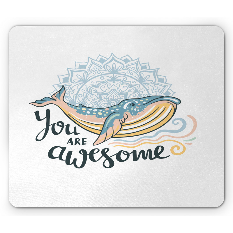 Whale Waves Pastel Mouse Pad