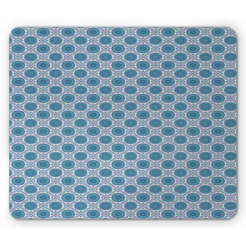 Rhombus Dots Floral Mouse Pad