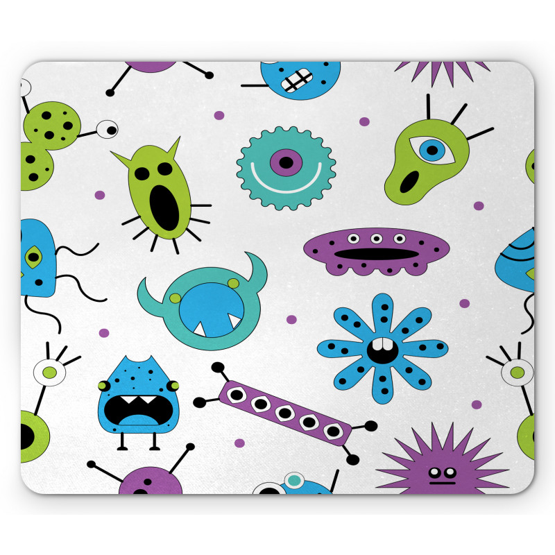 Colorful Monster Design Virus Mouse Pad