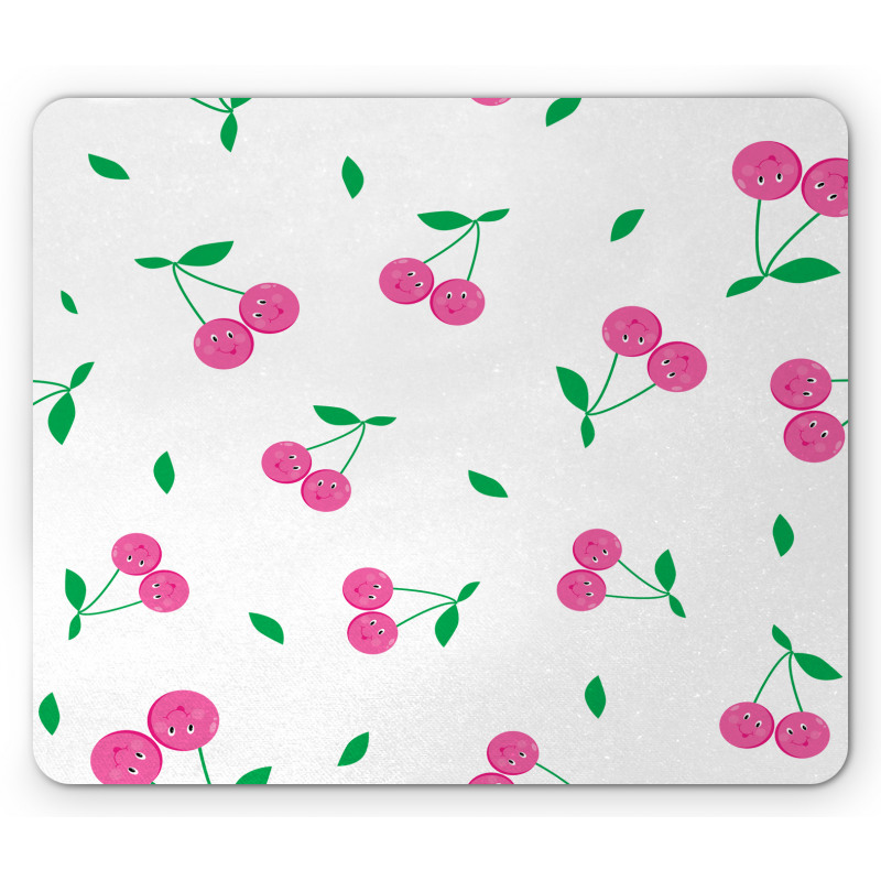 Cherries with Smiling Faces Mouse Pad
