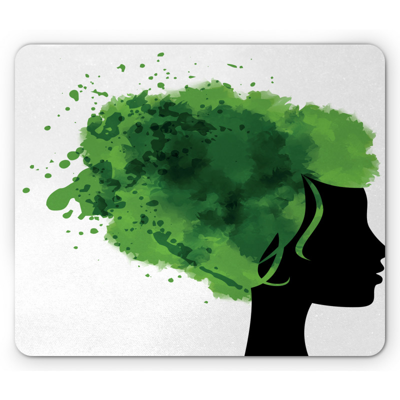 Tree Bushes Green Hair Mouse Pad