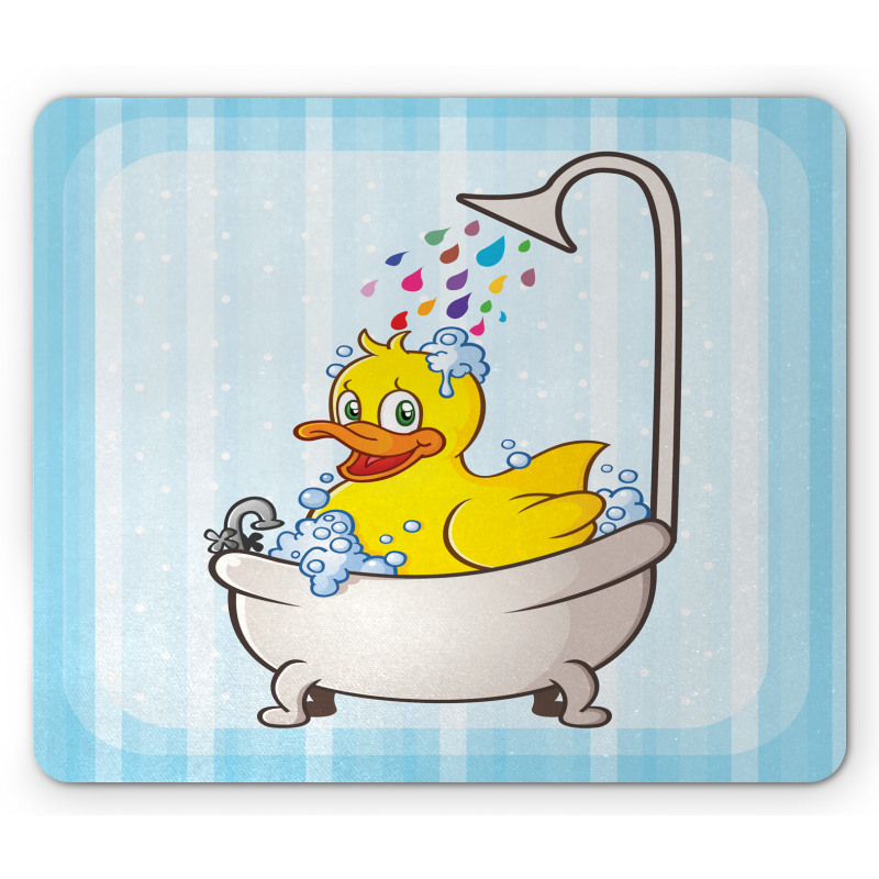 Cartoon Mascot in Bathtub Mouse Pad