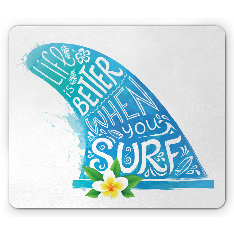 Wave with Bali Flower Mouse Pad