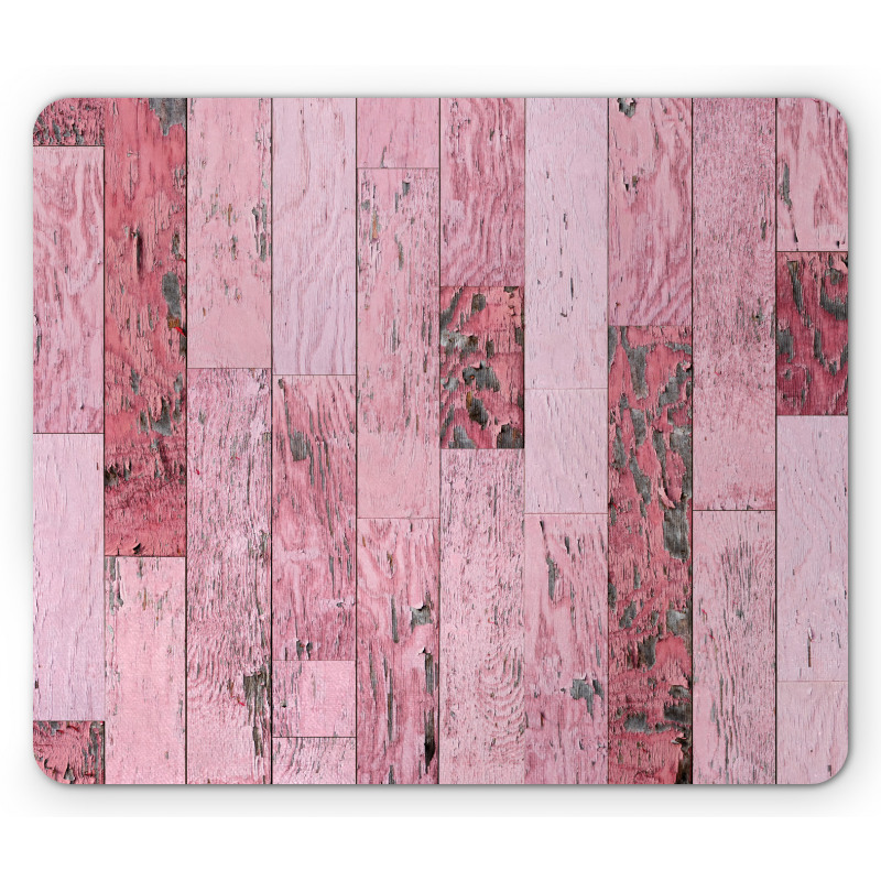 Pink Toned Rustic Planks Mouse Pad