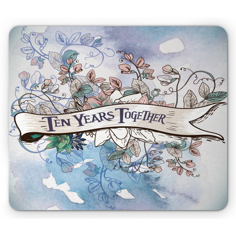 10 Years Floral Art Mouse Pad