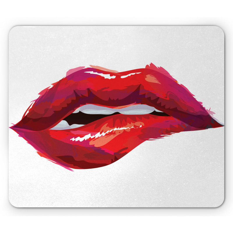 Woman Biting Lips Mouse Pad