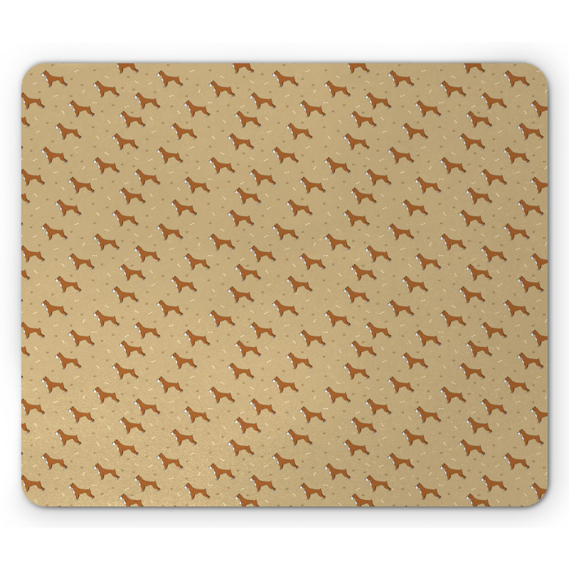 Brown Cartoon Puppies Mouse Pad