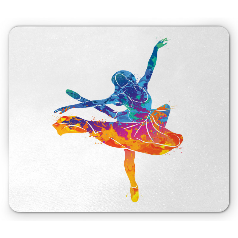 Colorful Ballerina Girl Pose Mouse Pad