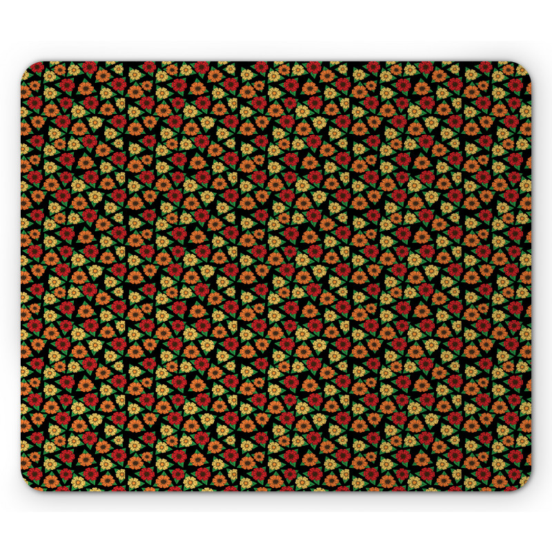 Triangle Style Leaves Pattern Mouse Pad