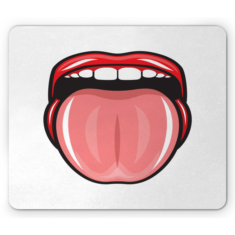 Open Mouth Tongue out Image Mouse Pad