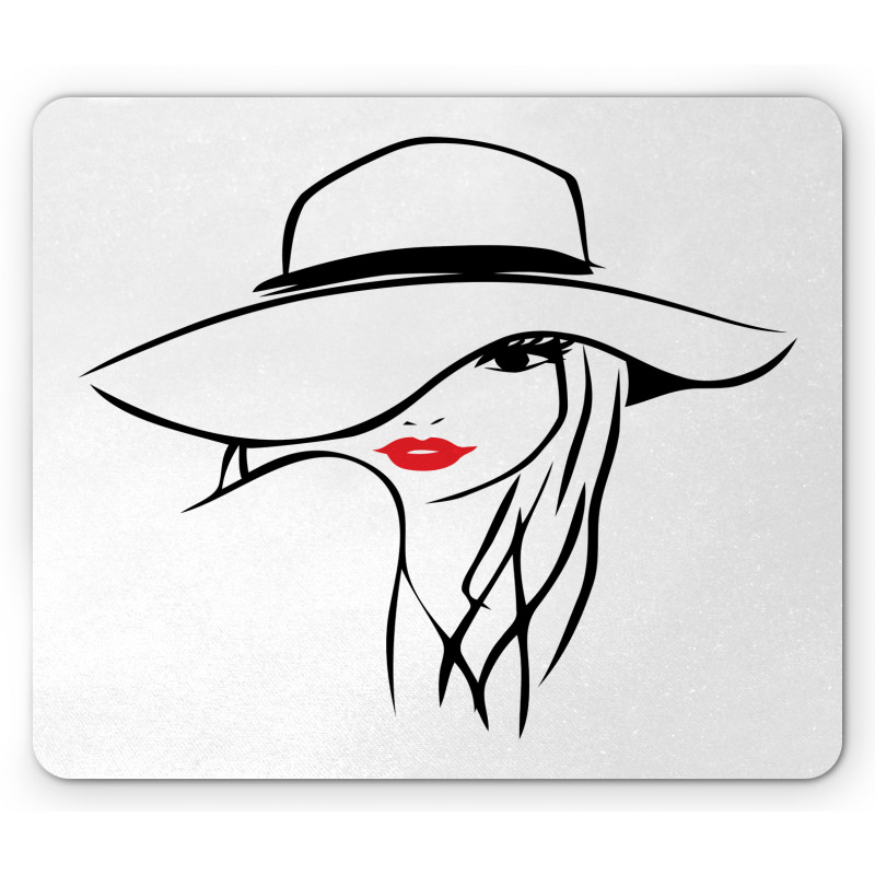 Girl Wearing a Big Floppy Hat Mouse Pad