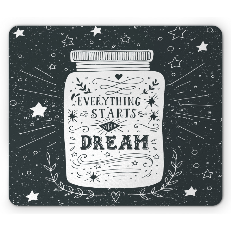 Grunge Style Stars Foliage Mouse Pad