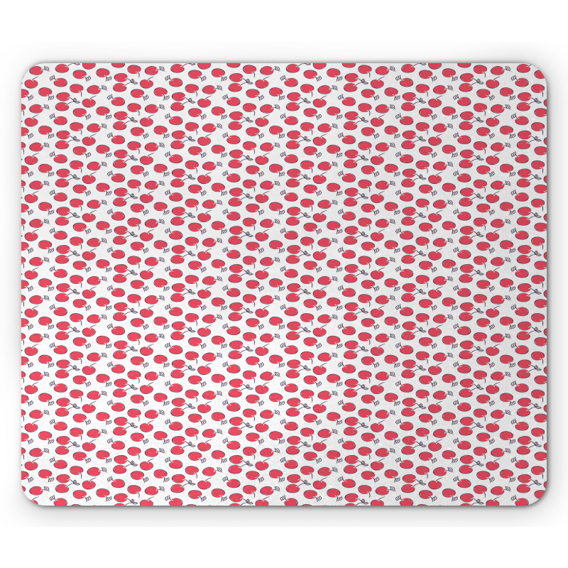 Simplistic Red Berry Pattern Mouse Pad