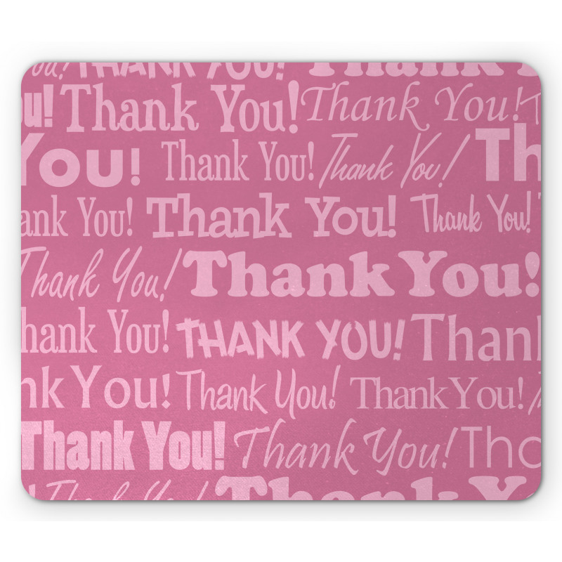 Thankful Message Pink Mouse Pad