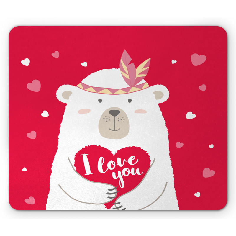 Bear Holding a Heart Mouse Pad