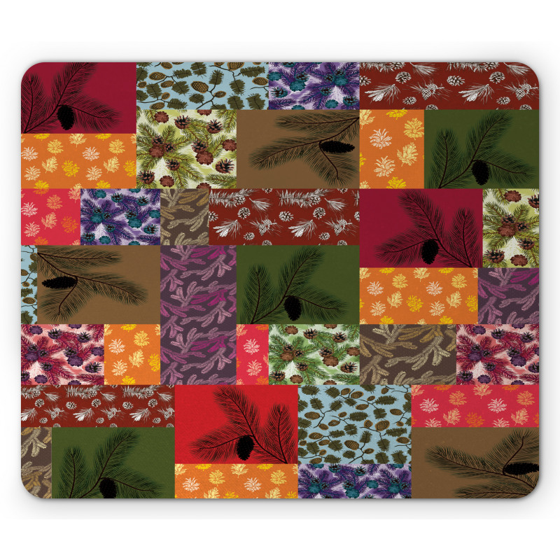 Colorful Pine Squares Art Mouse Pad