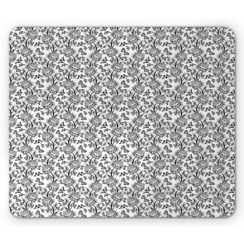 Floral Ornamental Design Mouse Pad