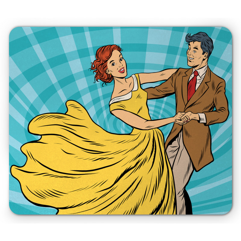 Dancing Romantic Retro Couple Mouse Pad