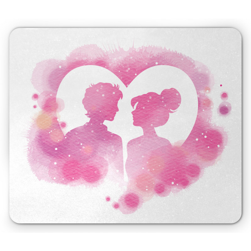 Valentine Lovers on a Heart Mouse Pad