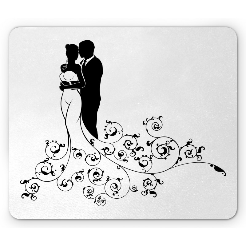 Bride and Groom Abstract Art Mouse Pad