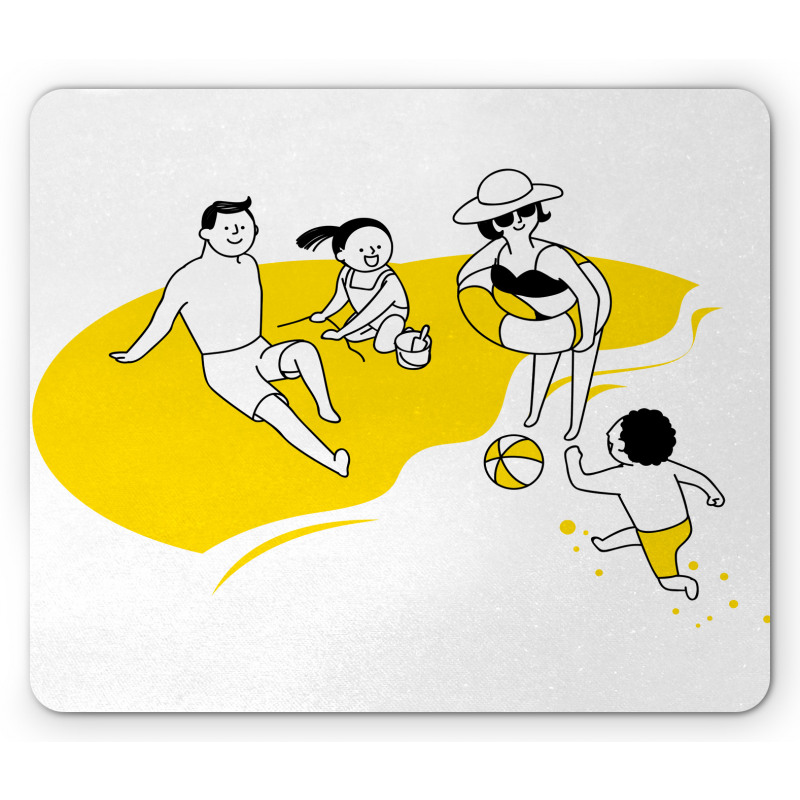 Happy Family at the Beach Mouse Pad