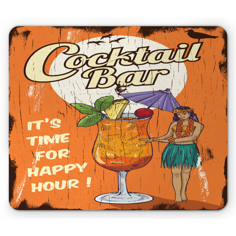 Hula Girl Cocktail Mouse Pad