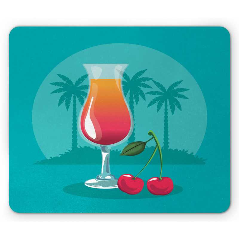 Cherry Cocktail Blue Mouse Pad