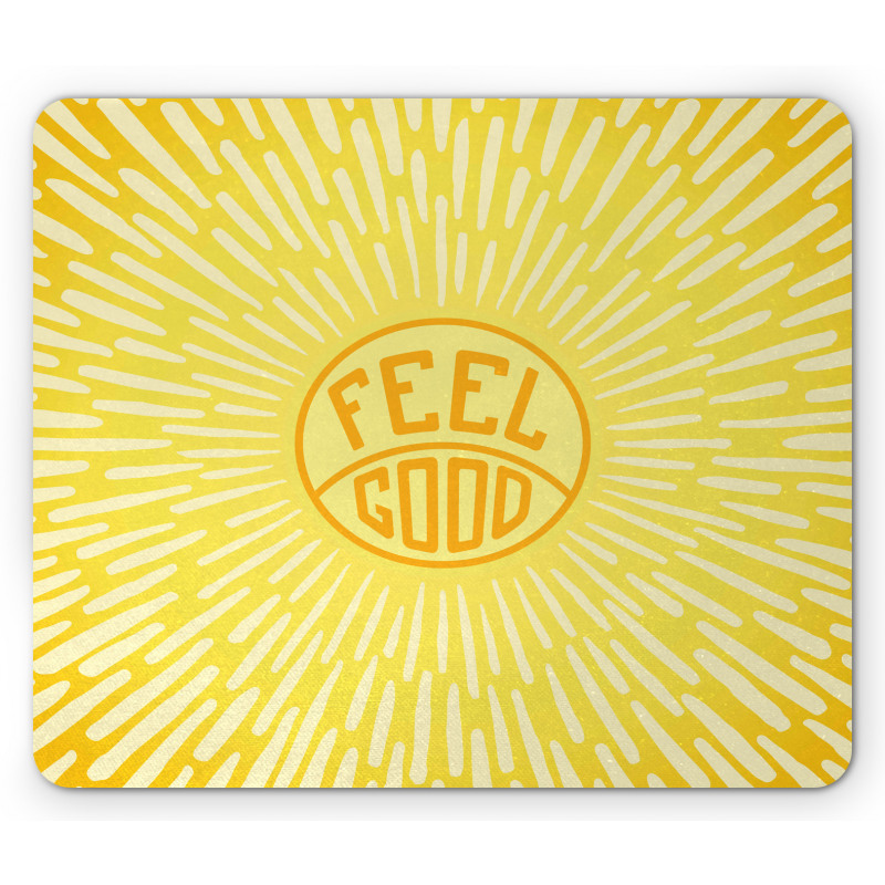 Text Radially Sunbeams Mouse Pad