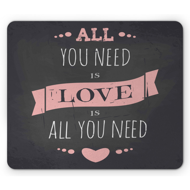 Drawn Letters Chalkboard Mouse Pad