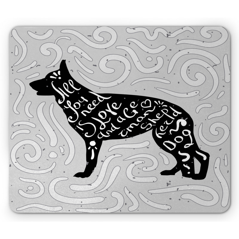 German Shepherd Dog Doodle Mouse Pad