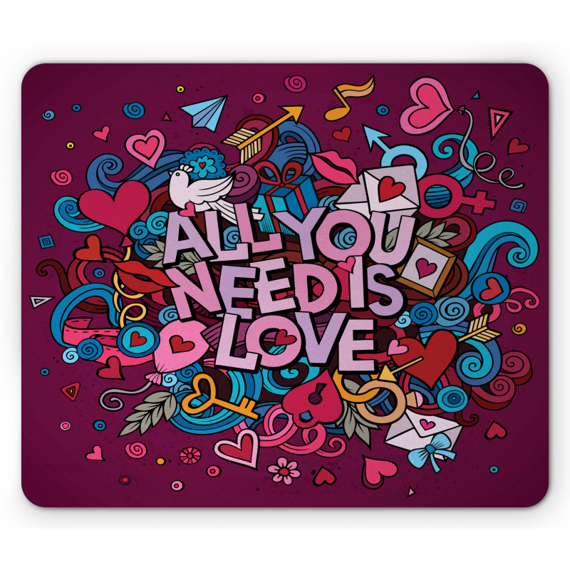 Colorful Cartoon Doodle Art Mouse Pad