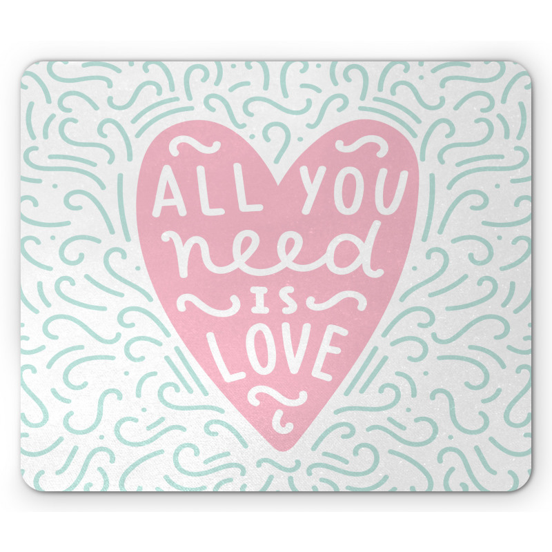 Pink Heart Shapes Doodles Mouse Pad