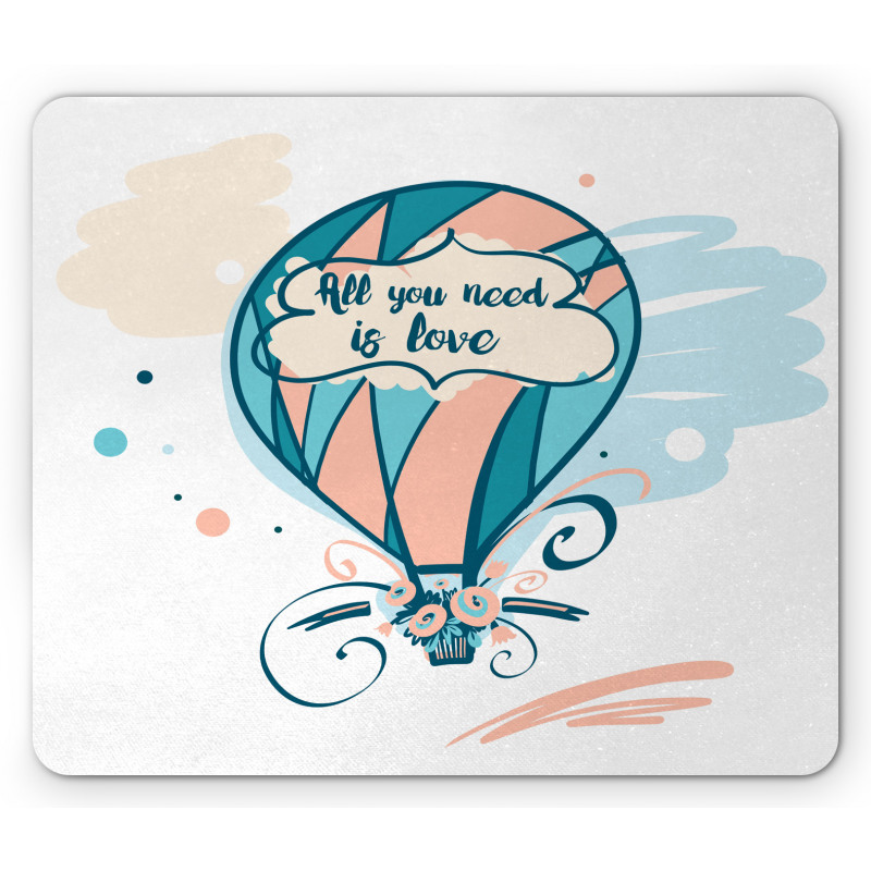 Hot Air Balloon Pastel Flora Mouse Pad