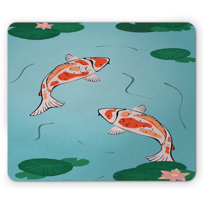 Japanese Koi Swimming Pond Mouse Pad