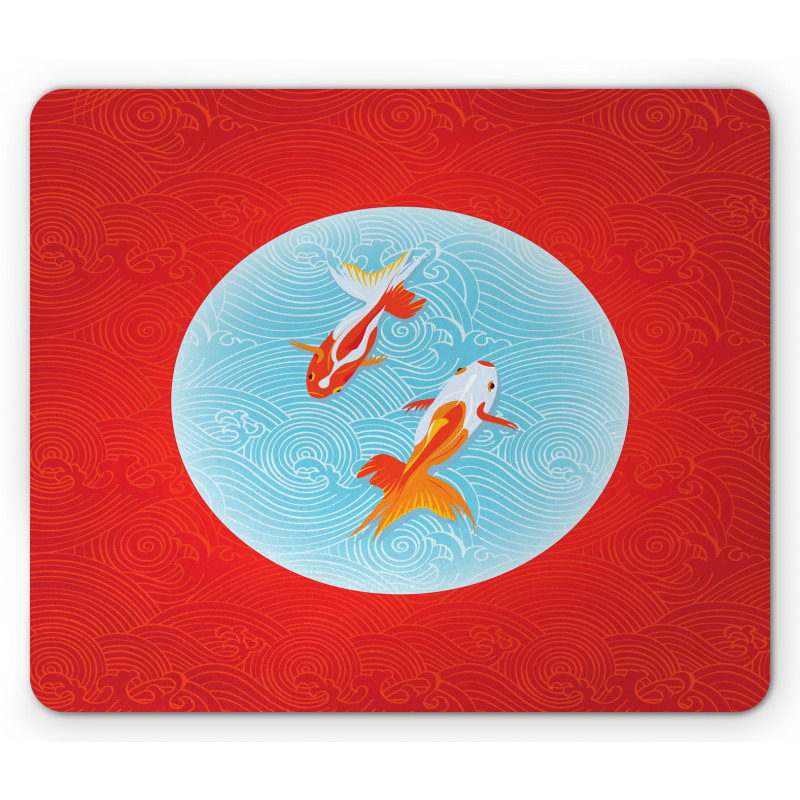 Pair of Fishes Japanese Mouse Pad