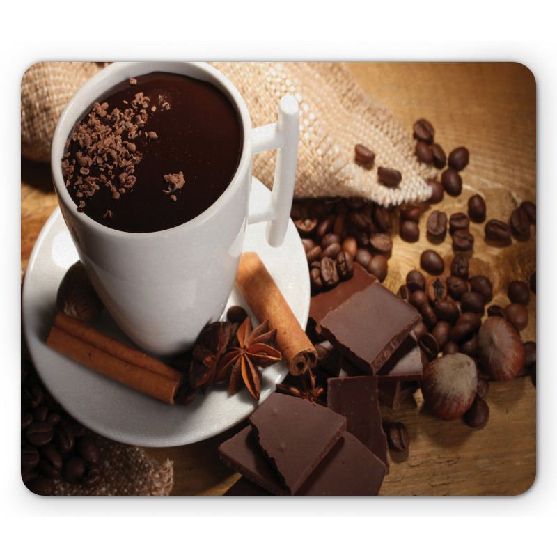 Cup of Hot Chocolate Nuts Mouse Pad