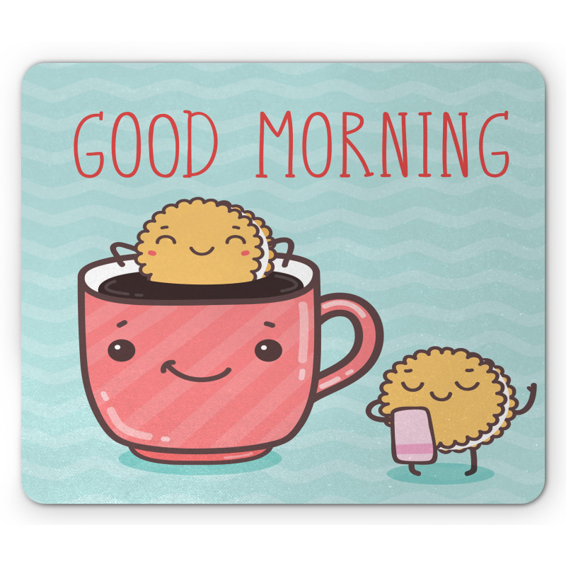 Happy Biscuits in Coffee Mouse Pad