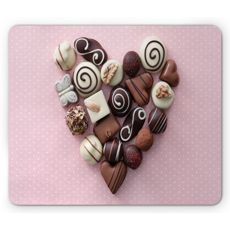 Candies in a Heart Shape Mouse Pad